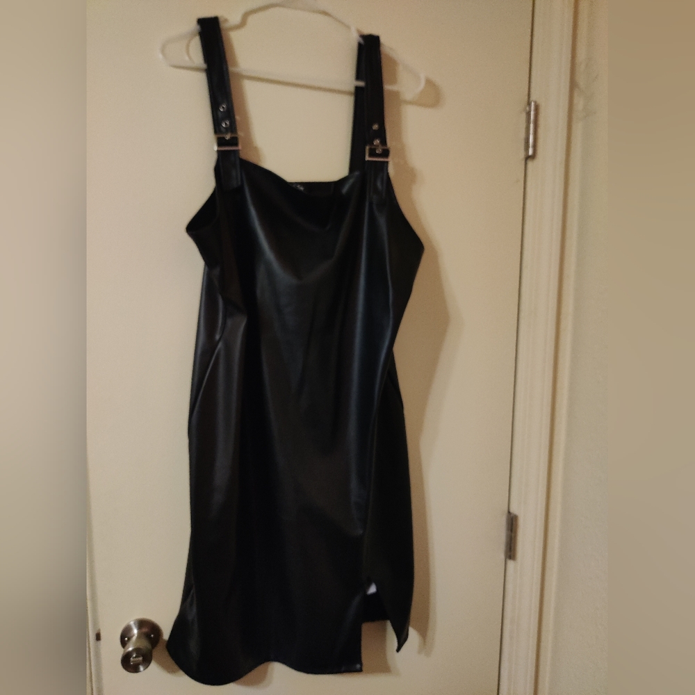 Faux Leather Dress
